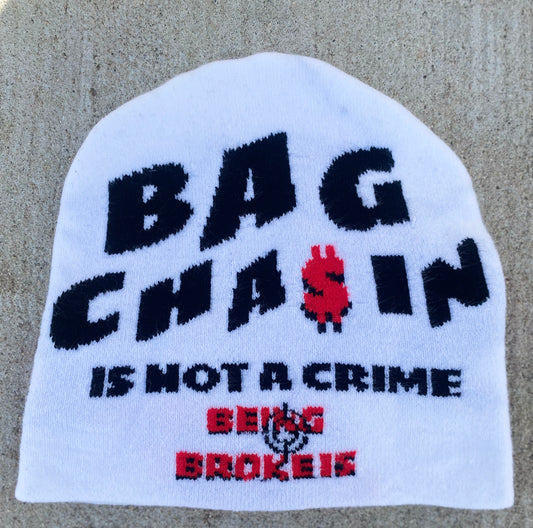 BAGCHA$IN IS Not A Crime Beanie (Red)